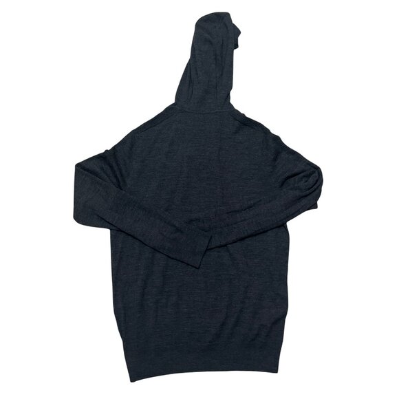 Vince Mens Charcoal Gray 100% Wool Lightweight Pullover Hoodie Sweater S - Picture 2 of 6